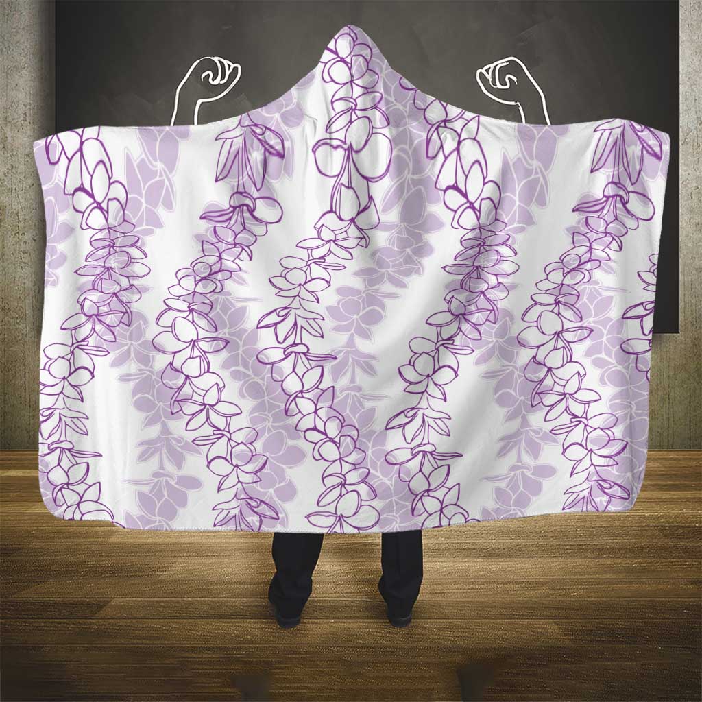 Hawaii Plumeria Lei Hooded Blanket Aloha Festive Vibe - Amethyst