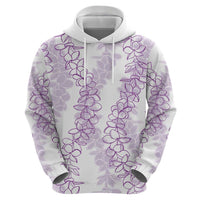 Hawaii Plumeria Lei Hoodie Aloha Festive Vibe - Amethyst