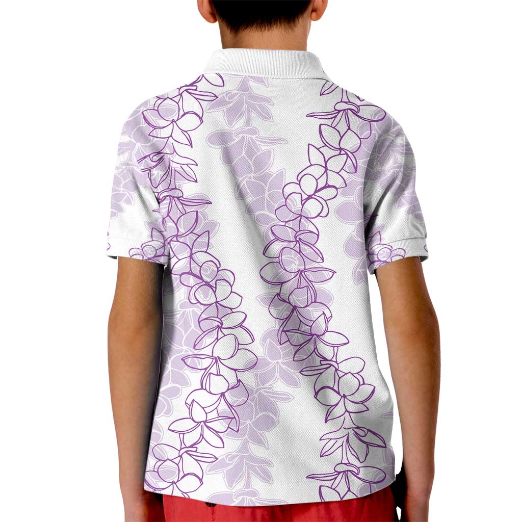 Hawaii Plumeria Lei Kid Polo Shirt Aloha Festive Vibe - Amethyst