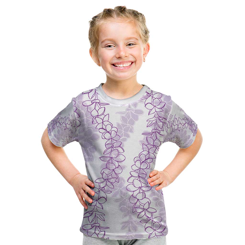 Hawaii Plumeria Lei Kid T Shirt Aloha Festive Vibe - Amethyst