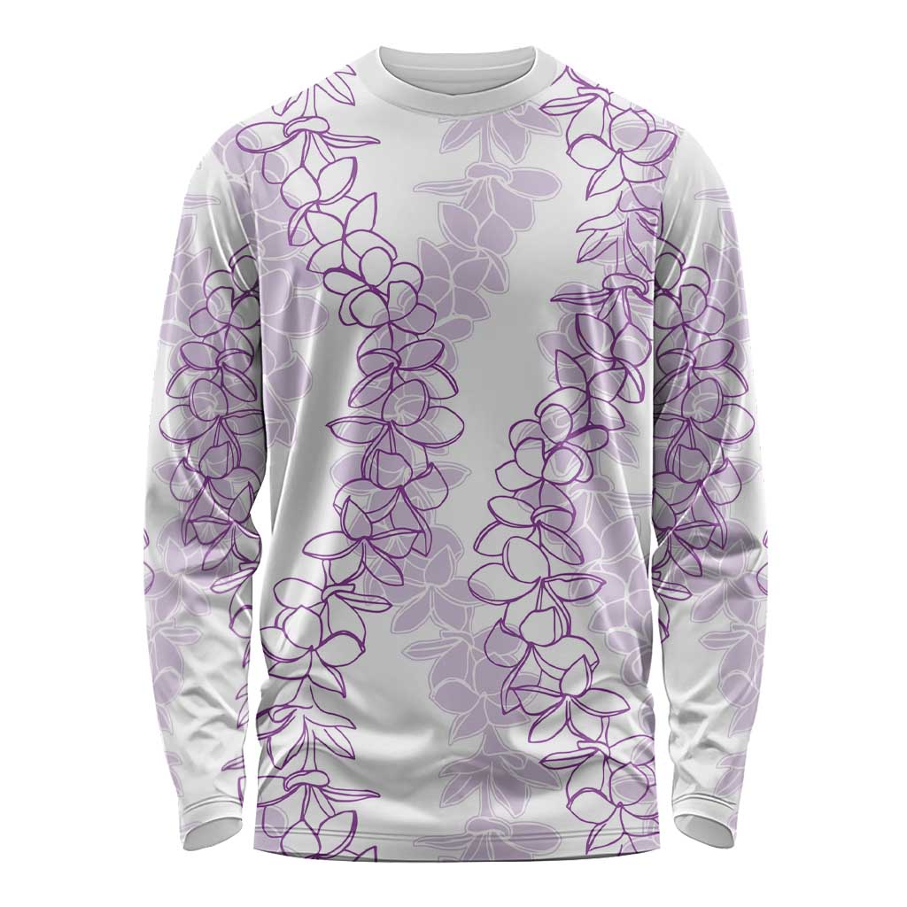 Hawaii Plumeria Lei Long Sleeve Shirt Aloha Festive Vibe - Amethyst