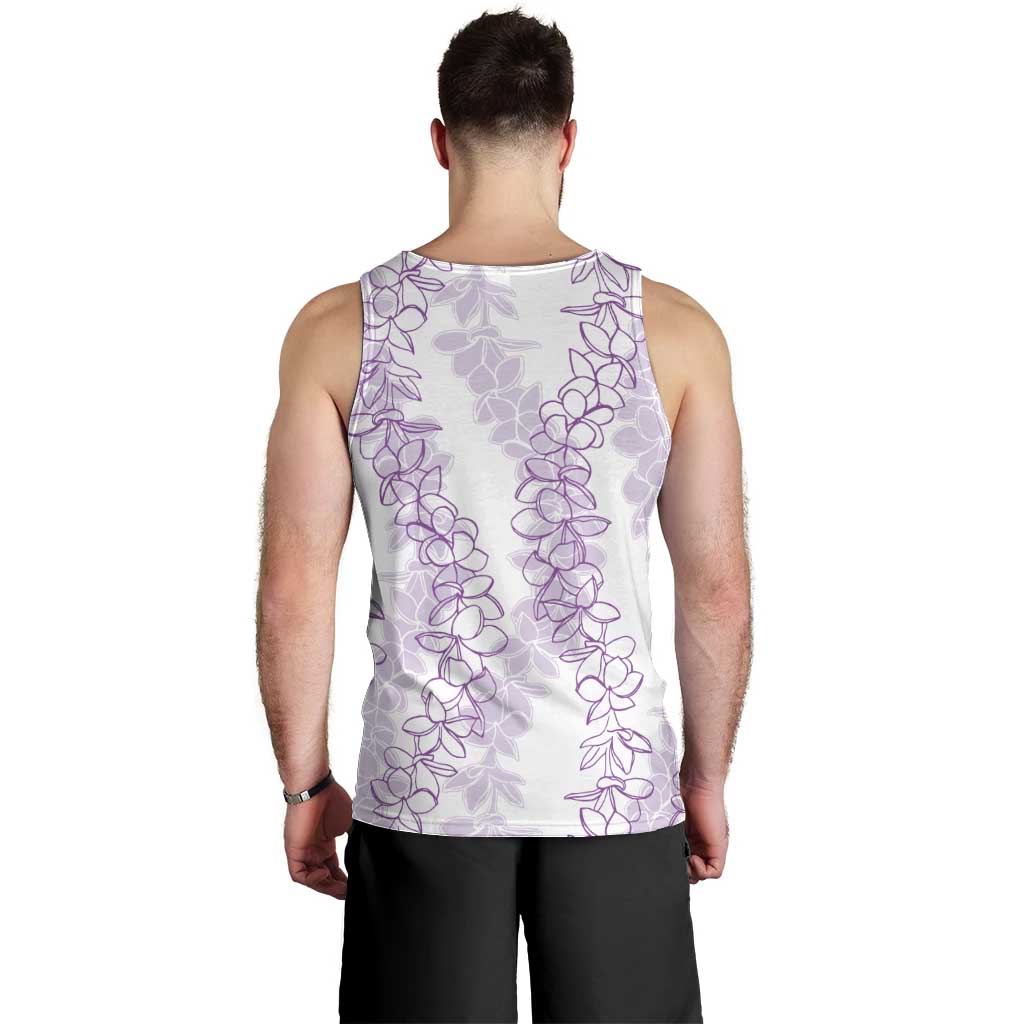 Hawaii Plumeria Lei Men Tank Top Aloha Festive Vibe - Amethyst
