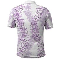 Hawaii Plumeria Lei Polo Shirt Aloha Festive Vibe - Amethyst