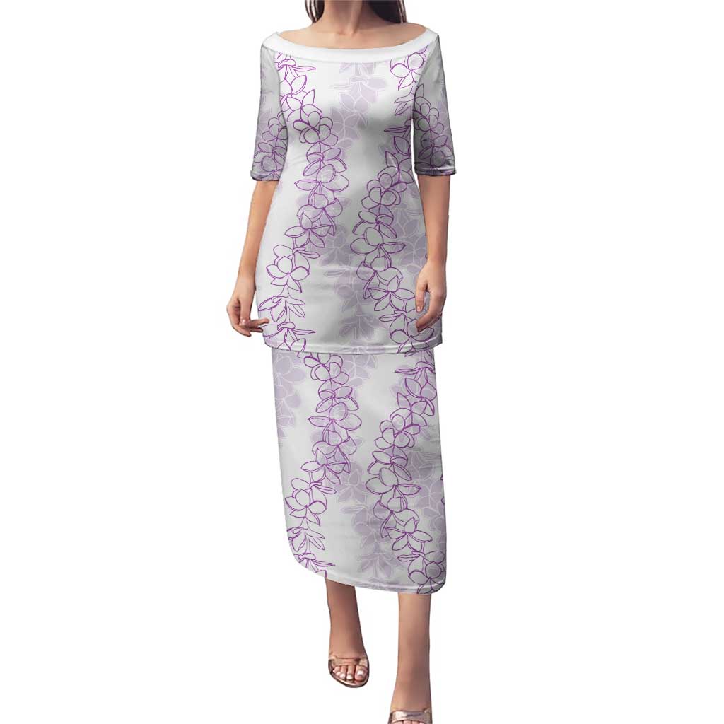 Hawaii Plumeria Lei Puletasi Aloha Festive Vibe - Amethyst