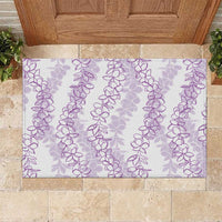 Hawaii Plumeria Lei Rubber Doormat Aloha Festive Vibe - Amethyst