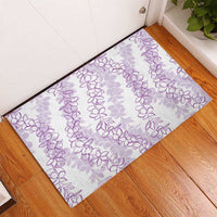 Hawaii Plumeria Lei Rubber Doormat Aloha Festive Vibe - Amethyst