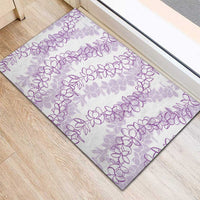 Hawaii Plumeria Lei Rubber Doormat Aloha Festive Vibe - Amethyst