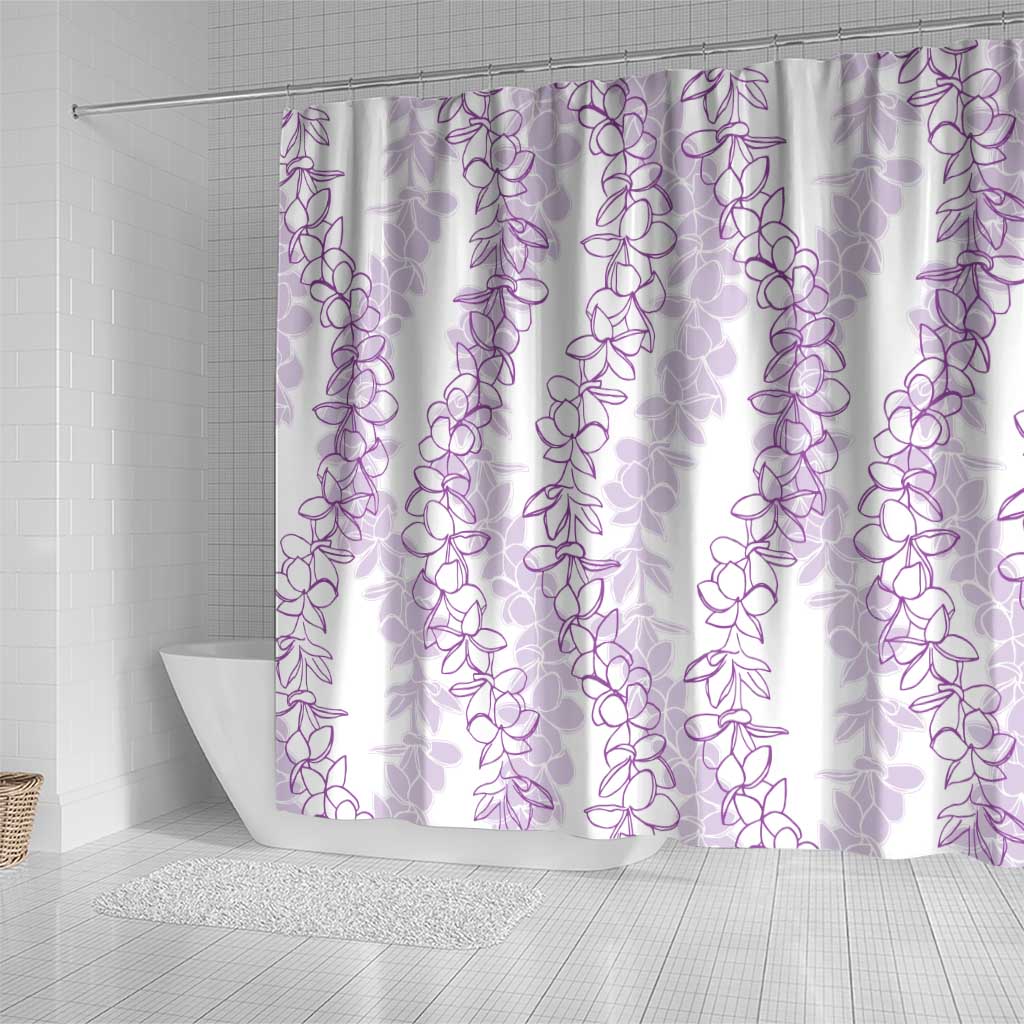 Hawaii Plumeria Lei Shower Curtain Aloha Festive Vibe - Amethyst