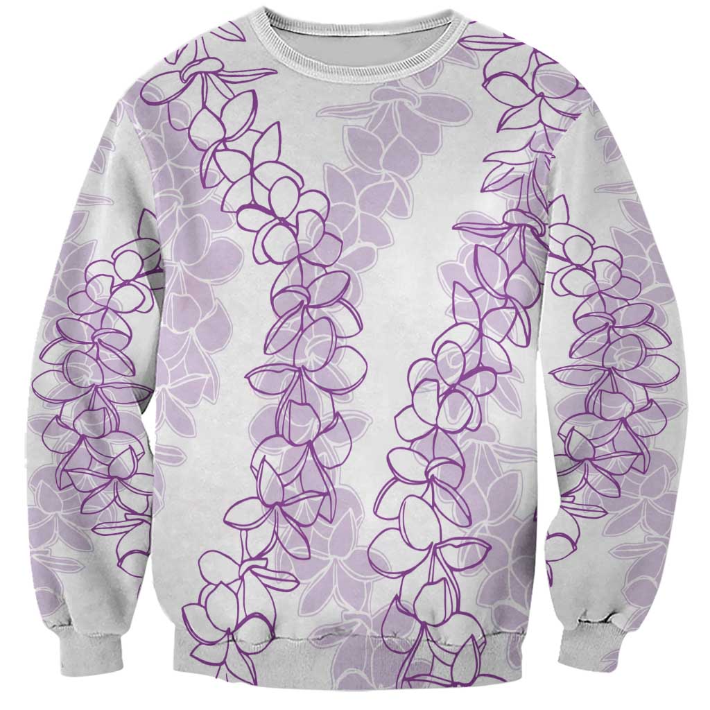Hawaii Plumeria Lei Sweatshirt Aloha Festive Vibe - Amethyst