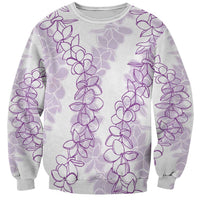 Hawaii Plumeria Lei Sweatshirt Aloha Festive Vibe - Amethyst