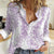 Hawaii Plumeria Lei Women Casual Shirt Aloha Festive Vibe - Amethyst