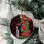 Hawaii Mele Kalikimaka Kakau Ceramic Ornament I'iwi Bird on Ohia Lehua