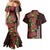 Hawaii Mele Kalikimaka Kakau Couples Matching Mermaid Dress and Hawaiian Shirt I'iwi Bird on Ohia Lehua