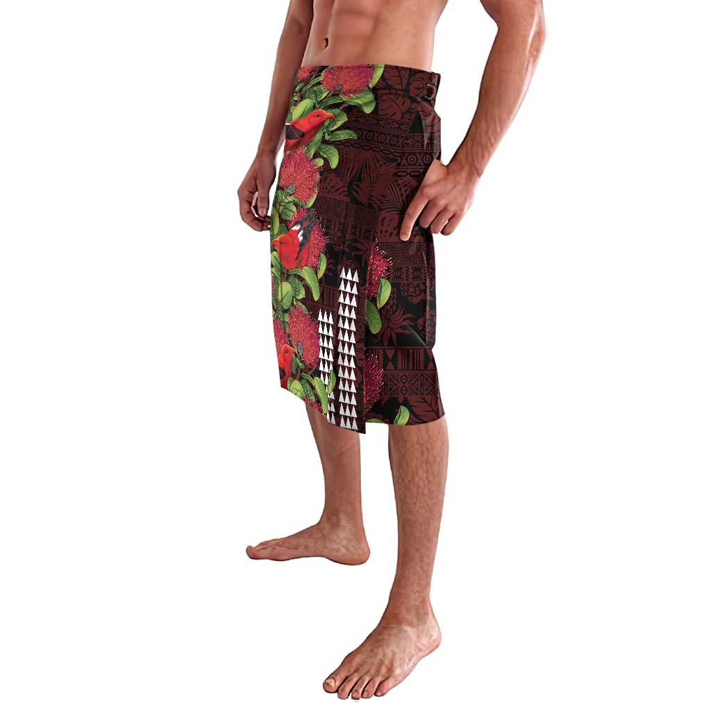 Hawaii Mele Kalikimaka Kakau Lavalava I'iwi Bird on Ohia Lehua