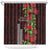 Hawaii Mele Kalikimaka Kakau Shower Curtain I'iwi Bird on Ohia Lehua