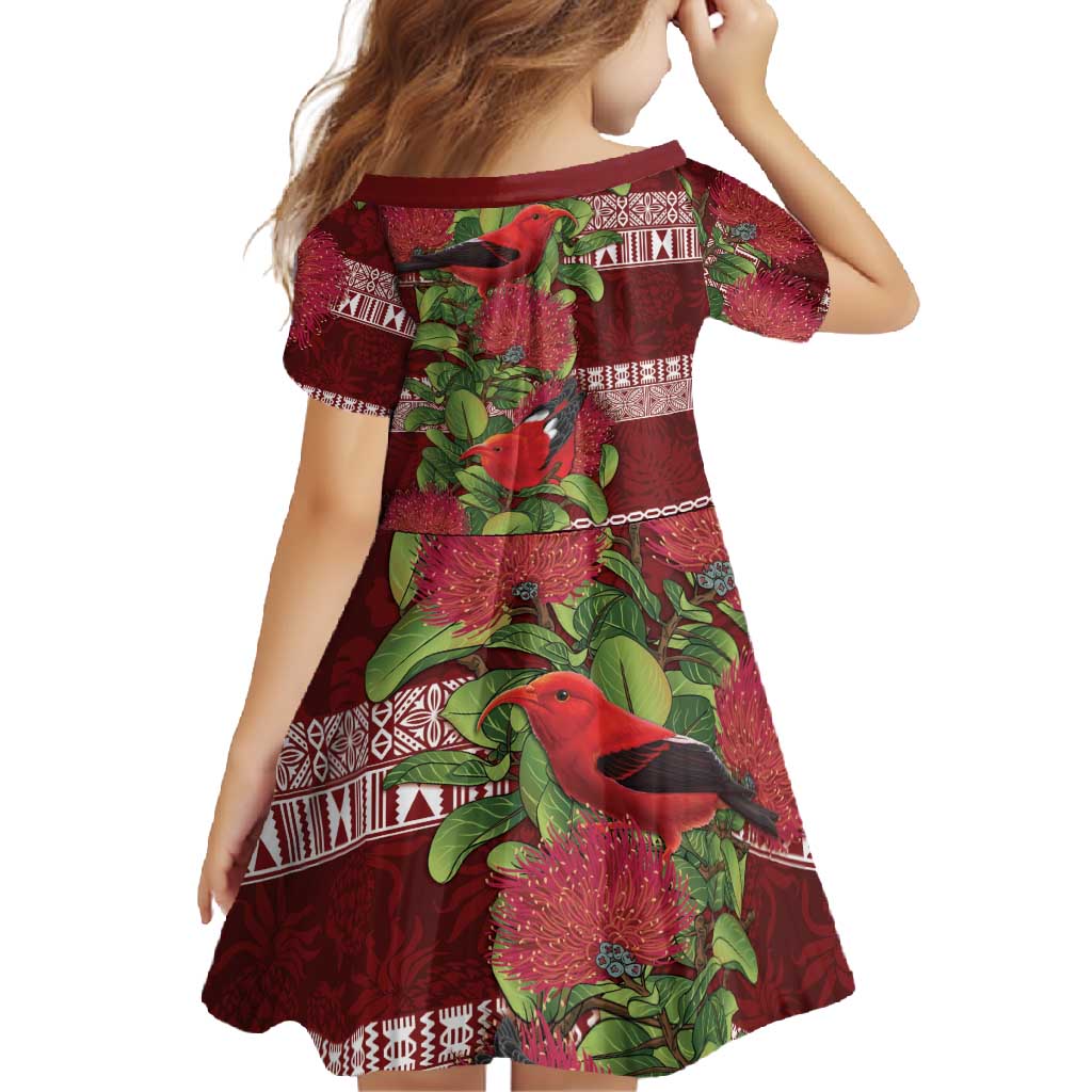 Hawaii Christmas Mele Kalikimaka Family Matching Off Shoulder Maxi Dress and Hawaiian Shirt I'iwi Bird on Ohia Lehua LT7 - Polynesian Pride