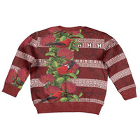 Hawaii Christmas Mele Kalikimaka Kid Ugly Christmas Sweater I'iwi Bird on Ohia Lehua