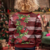 Hawaii Christmas Mele Kalikimaka Kid Ugly Christmas Sweater I'iwi Bird on Ohia Lehua