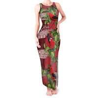 Hawaii Christmas Mele Kalikimaka Tank Maxi Dress I'iwi Bird on Ohia Lehua