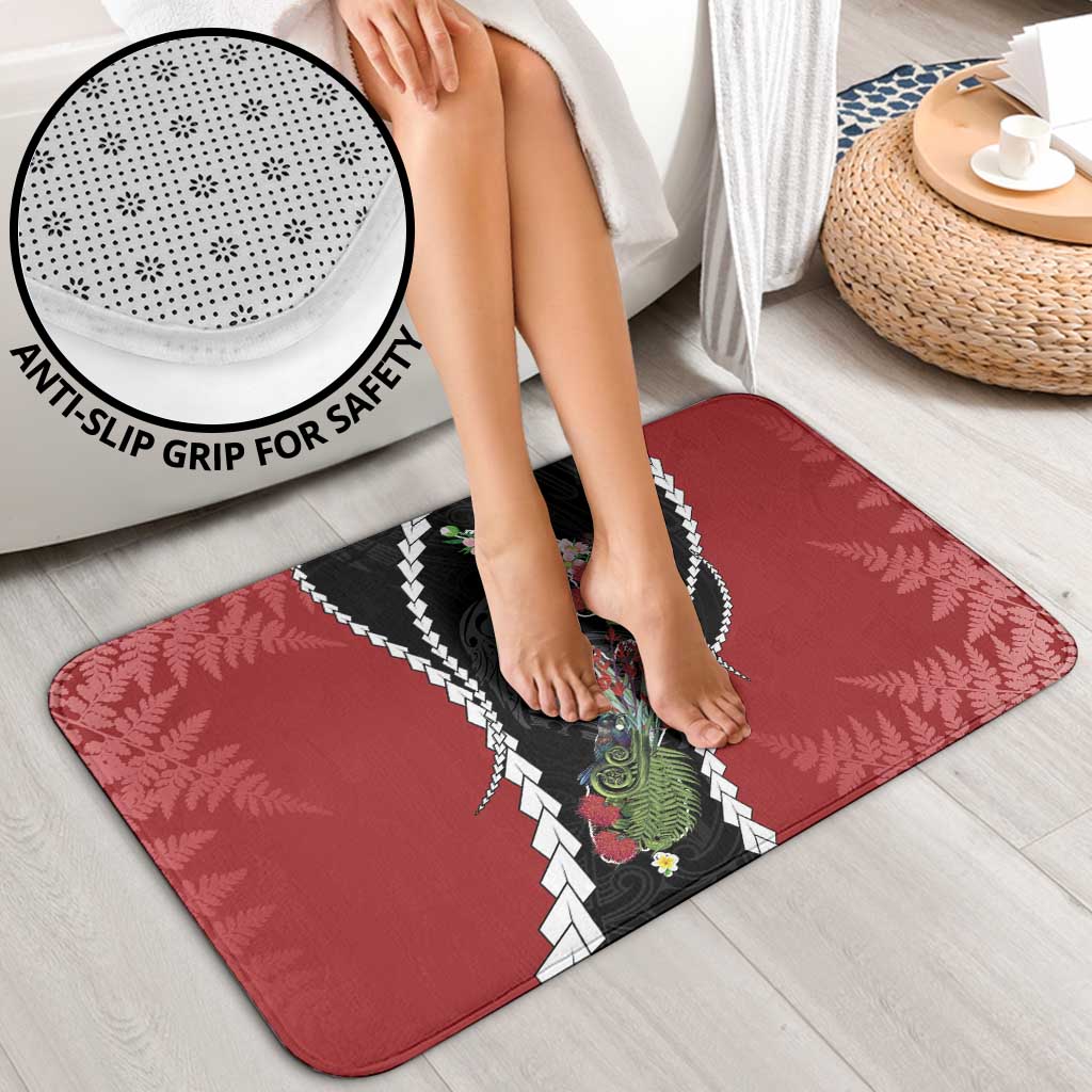 New Zealand Christmas Bathroom Set Flora Map with Birds - Polynesian Pride