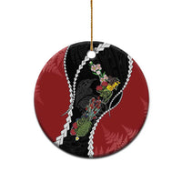 New Zealand Christmas Ceramic Ornament Flora Map with Birds LT7 - Polynesian Pride