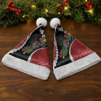 New Zealand Christmas Santa Hat Flora Map with Birds - Polynesian Pride