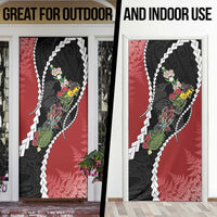 New Zealand Christmas Door Cover Flora Map with Birds - Polynesian Pride