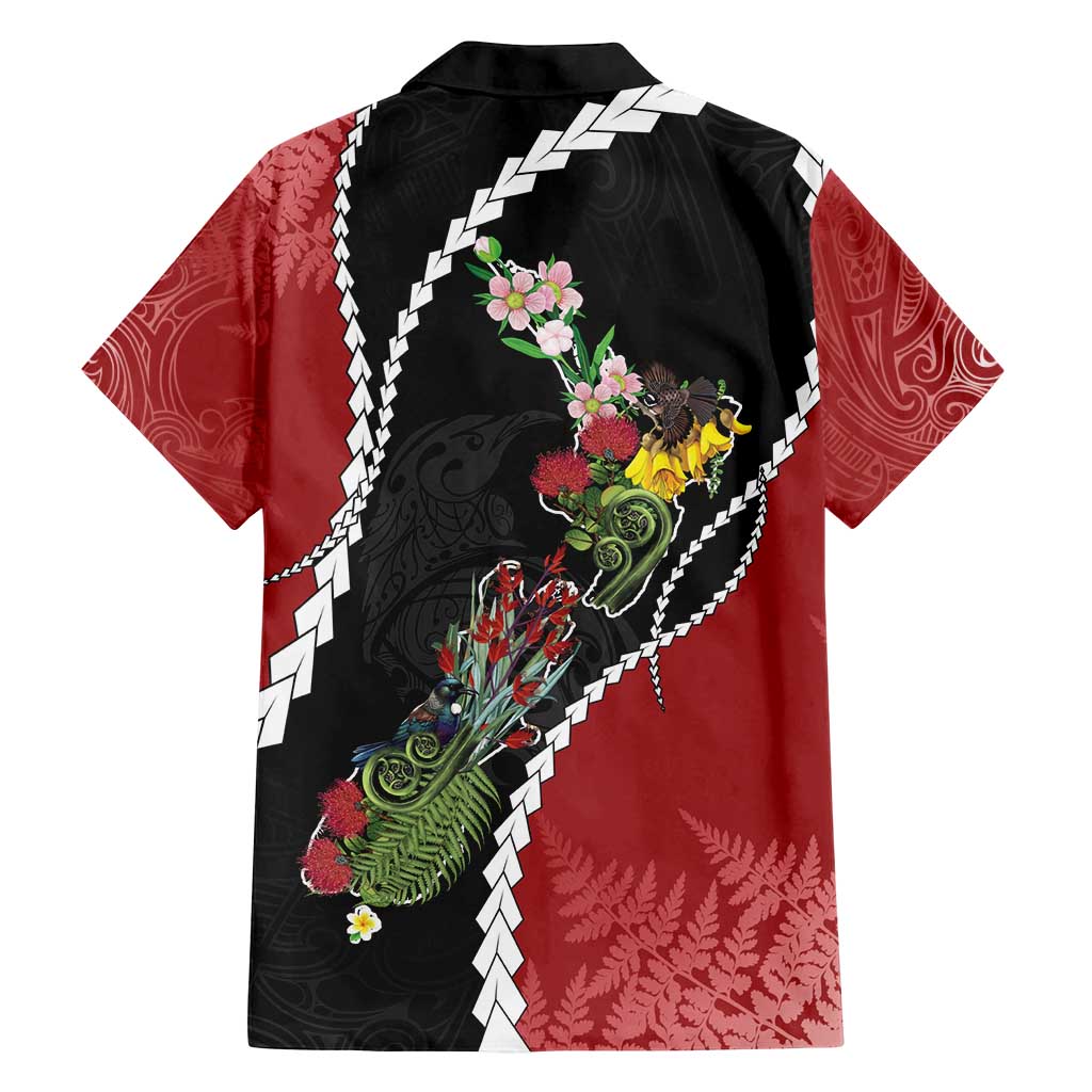 New Zealand Christmas Family Matching Puletasi and Hawaiian Shirt Flora Map with Birds - Polynesian Pride