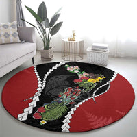 New Zealand Christmas Round Carpet Flora Map with Birds LT7 - Polynesian Pride