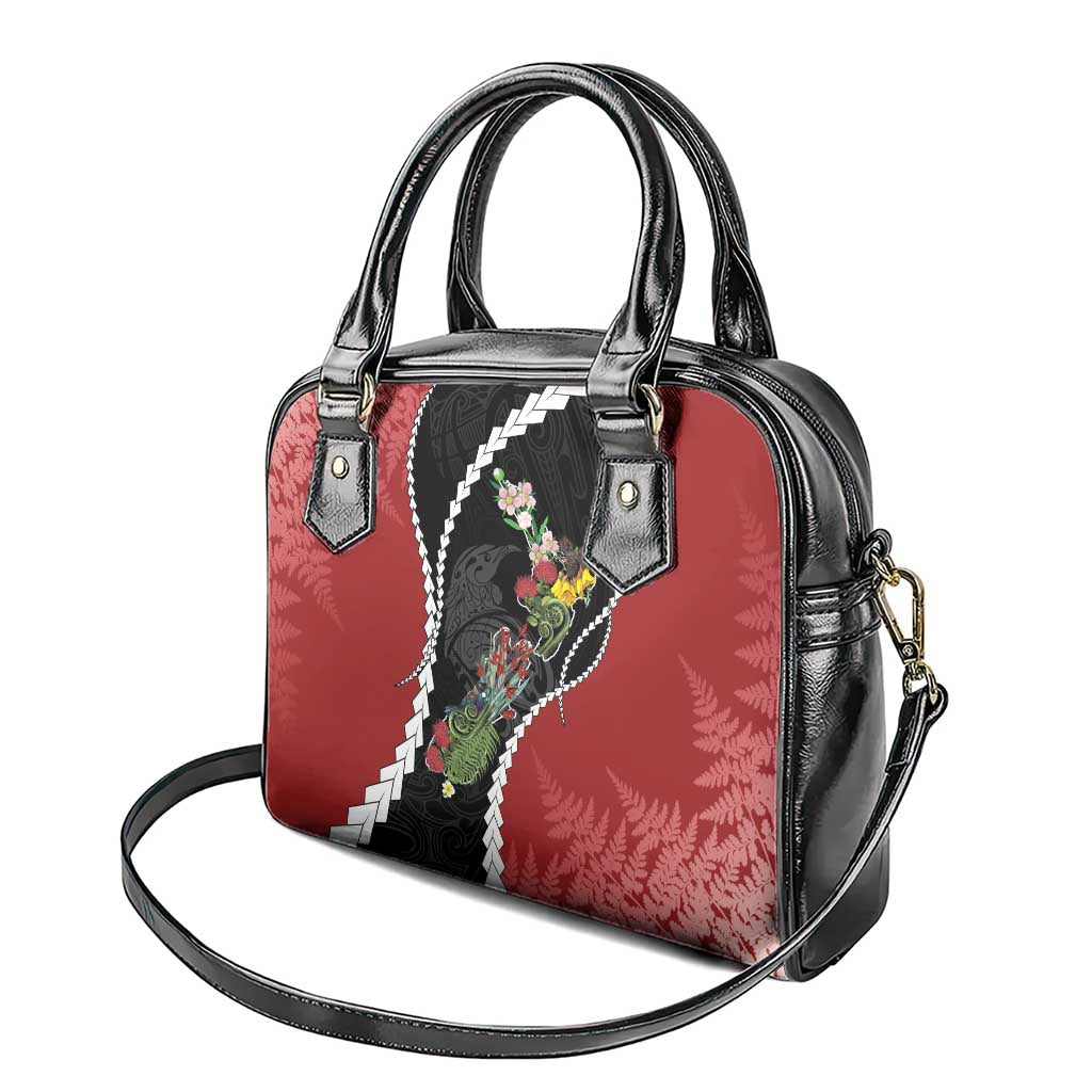 New Zealand Christmas Shoulder Handbag Flora Map with Birds LT7 - Polynesian Pride