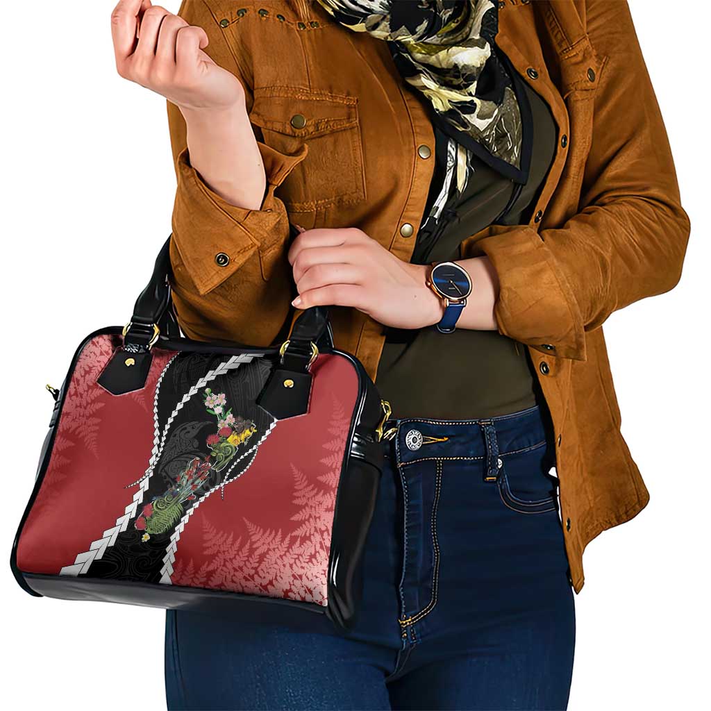 New Zealand Christmas Shoulder Handbag Flora Map with Birds LT7 - Polynesian Pride