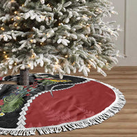 New Zealand Christmas Tree Skirt Flora Map with Birds - Polynesian Pride