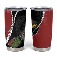 New Zealand Christmas Tumbler Cup Flora Map with Birds - Polynesian Pride