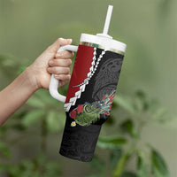 New Zealand Christmas Tumbler With Handle Flora Map with Birds - Polynesian Pride