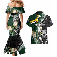 Custom South Africa Mix New Zealand Rugby 2023 Couples Matching Mermaid Dress and Hawaiian Shirt World Cup Greatest Rivalry LT7 - Polynesian Pride