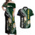 Custom South Africa Mix New Zealand Rugby 2023 Couples Matching Off Shoulder Maxi Dress and Hawaiian Shirt World Cup Greatest Rivalry LT7 Black Green - Polynesian Pride