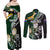 Custom South Africa Mix New Zealand Rugby 2023 Couples Matching Off Shoulder Maxi Dress and Long Sleeve Button Shirt World Cup Greatest Rivalry LT7 - Polynesian Pride