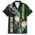 Custom South Africa Mix New Zealand Rugby 2023 Family Matching Off Shoulder Long Sleeve Dress and Hawaiian Shirt World Cup Greatest Rivalry LT7 Dad's Shirt - Short Sleeve Black Green - Polynesian Pride