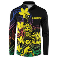 New Caledonia Kanaky Personalized Button Sweatshirt Fleche Faitiere - Plumeria LT7 Colorful - Polynesian Pride