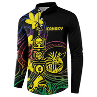New Caledonia Kanaky Personalized Button Sweatshirt Fleche Faitiere - Plumeria LT7 - Polynesian Pride