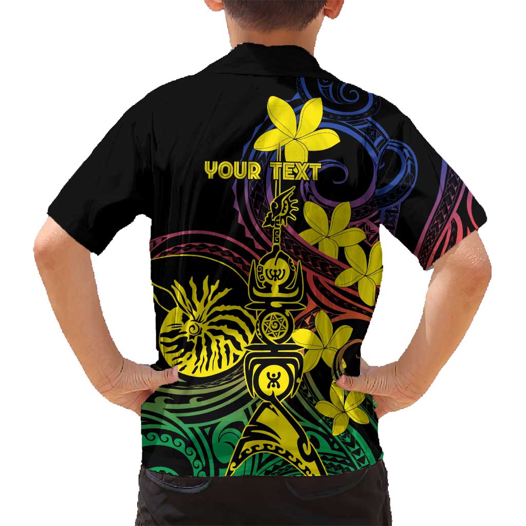 New Caledonia Kanaky Personalized Family Matching Long Sleeve Bodycon Dress and Hawaiian Shirt Fleche Faitiere - Plumeria LT7 - Polynesian Pride