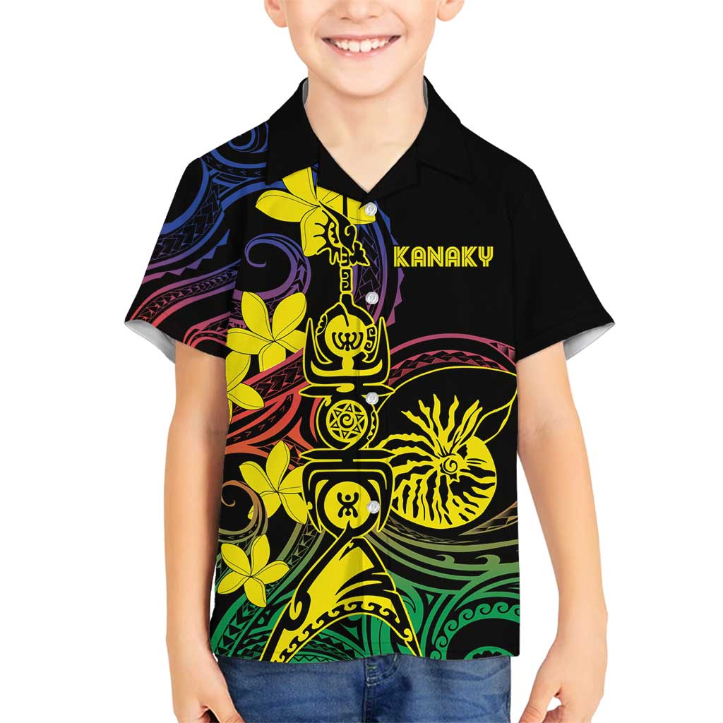 New Caledonia Kanaky Personalized Family Matching Long Sleeve Bodycon Dress and Hawaiian Shirt Fleche Faitiere - Plumeria LT7 Son's Shirt Colorful - Polynesian Pride
