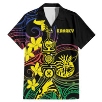 New Caledonia Kanaky Personalized Family Matching Mermaid Dress and Hawaiian Shirt Fleche Faitiere - Plumeria LT7 Dad's Shirt - Short Sleeve Colorful - Polynesian Pride