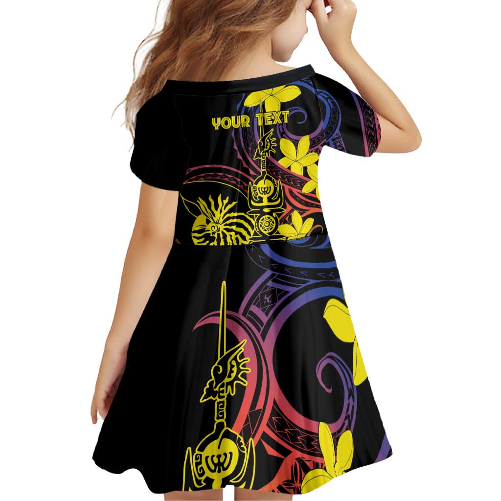New Caledonia Kanaky Personalized Family Matching Off Shoulder Short Dress and Hawaiian Shirt Fleche Faitiere - Plumeria LT7 - Polynesian Pride