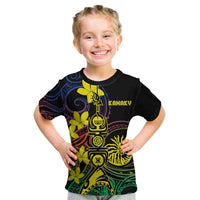 New Caledonia Kanaky Personalized Kid T Shirt Fleche Faitiere - Plumeria LT7 Colorful - Polynesian Pride