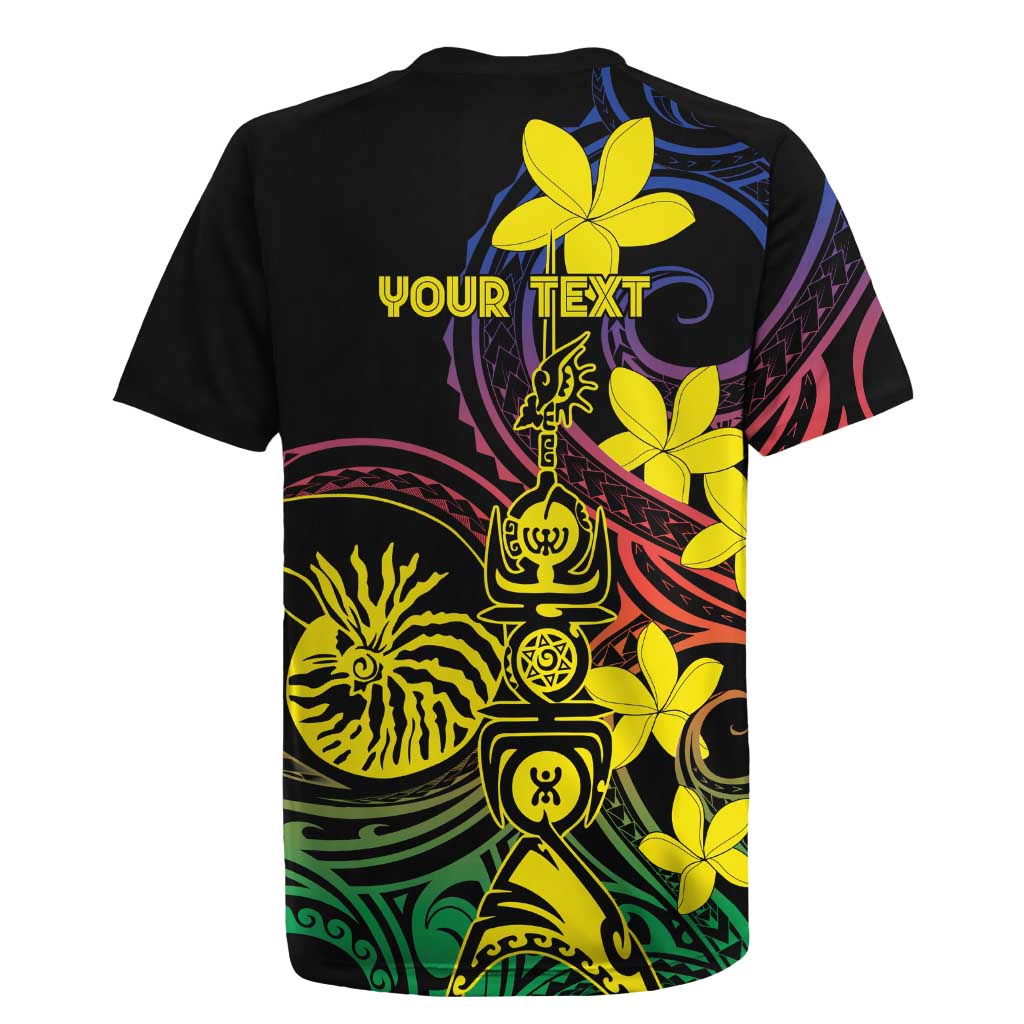 New Caledonia Kanaky Personalized Rugby Jersey Fleche Faitiere - Plumeria LT7 - Polynesian Pride
