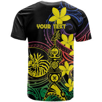 New Caledonia Kanaky Personalized T Shirt Fleche Faitiere - Plumeria