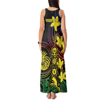 New Caledonia Kanaky Personalized Tank Maxi Dress Fleche Faitiere - Plumeria