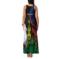 New Caledonia Kanaky Personalized Family Matching Tank Maxi Dress and Hawaiian Shirt Fleche Faitiere Mix Kagu LT7 - Polynesian Pride