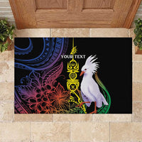 New Caledonia Kanaky Personalized Rubber Doormat Fleche Faitiere Mix Kagu LT7 Colorful - Polynesian Pride